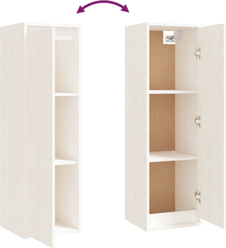 TV-benker 4 stk hvit heltre furu