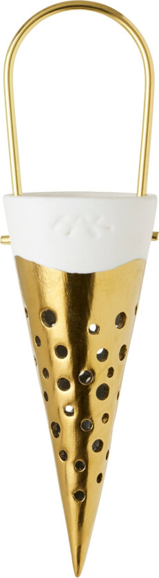 Nobili kremmerhus juletrepynt 15 cm Gull-hvit