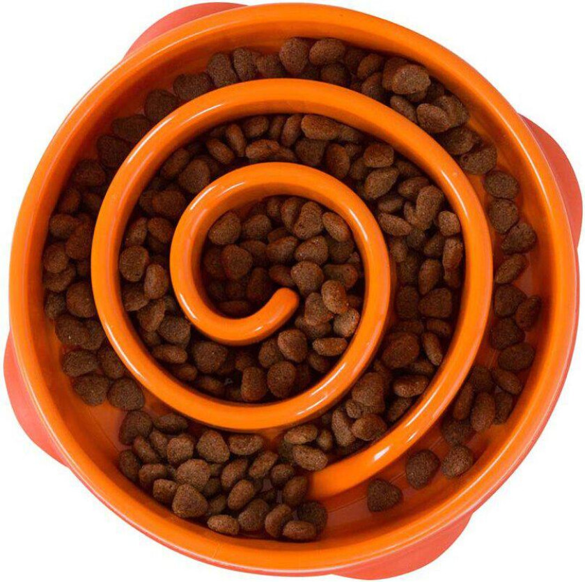 Slow Feeder Swirl Hundematskål Oransje