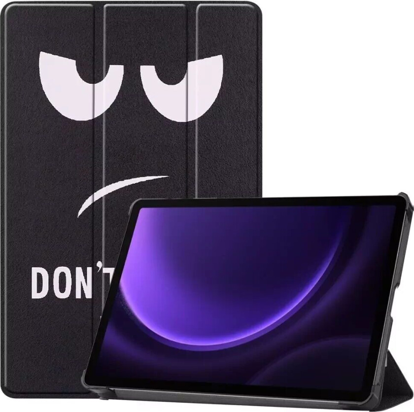 Samsung Galaxy Tab S9 FE Tri-Fold Deksel i Kunstskinn med Penneholder - "Don't Touch Me"