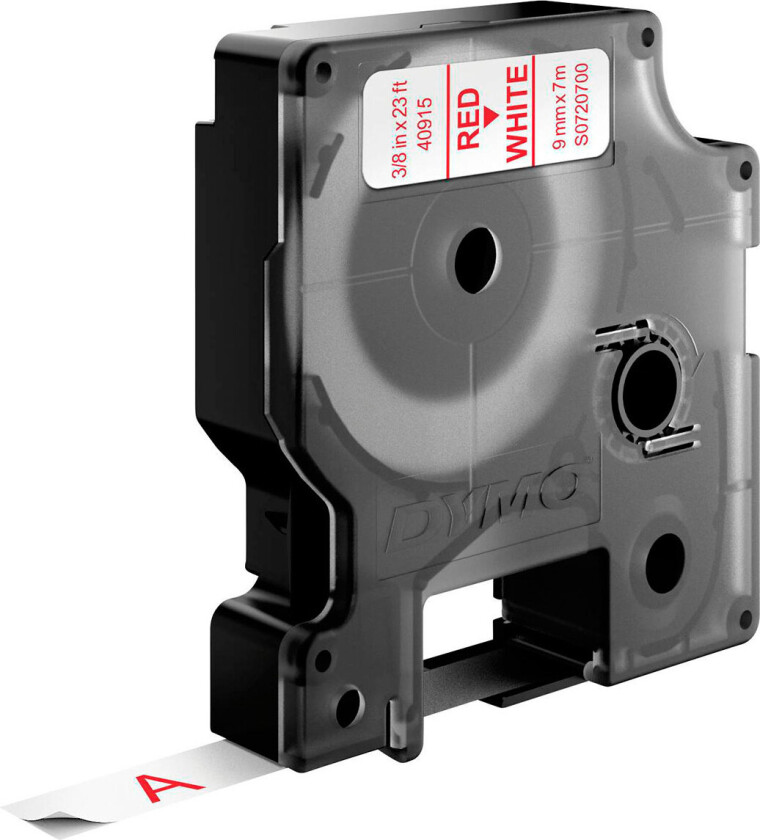 Dymo D1 - Blank - rødt på hvitt - Rull (0,9 cm x 7 m) 1 kassett(er) tape - for LabelMANAGER