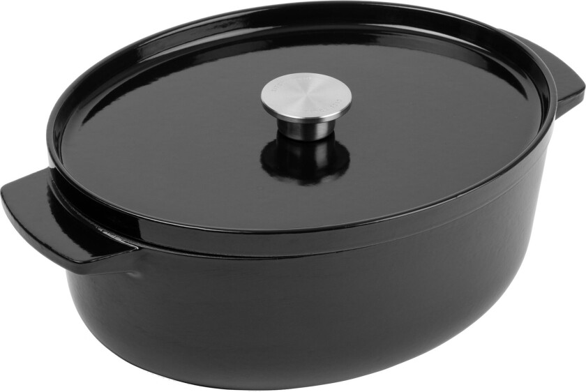 Støpejernsgryte oval 30 cm/5,6 liter, onyx black
