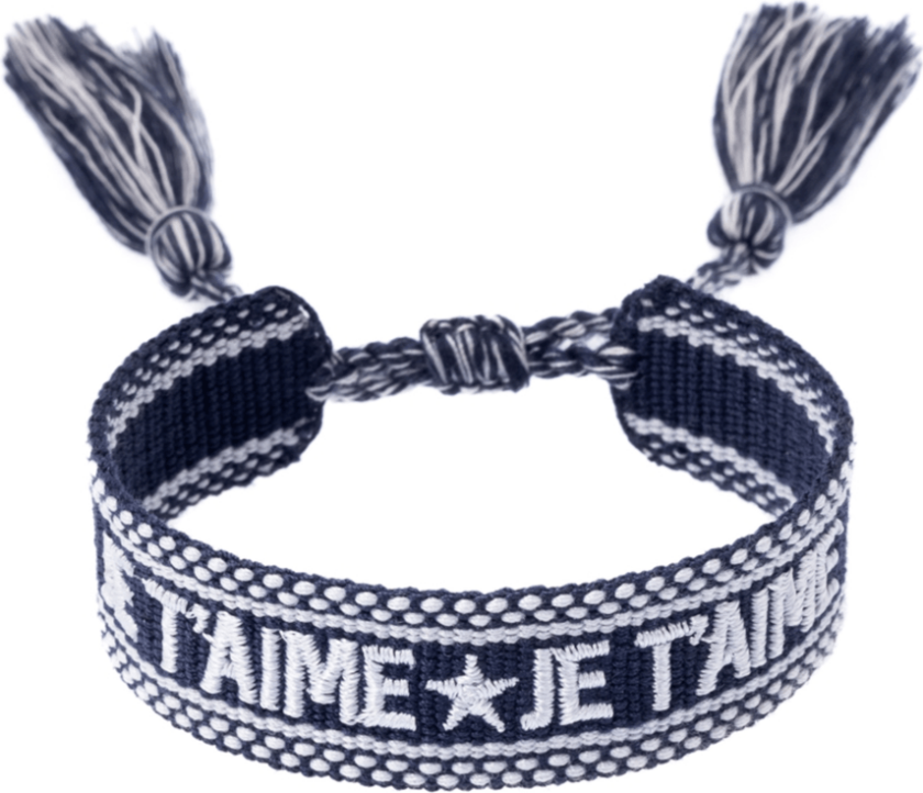 DARK Woven Friendship Bracelet Je T'aime Navy Blue