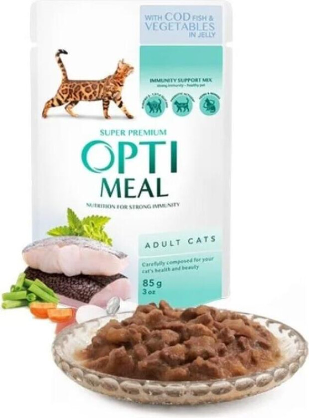 Cat Adult & Senior Codfish and Veggies in Jelly Våtfôr til katt 12 x 85 g