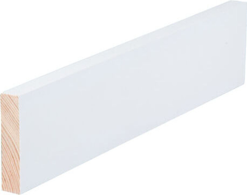 Glattkantlist furu klassisk hvit S0500-N 12x58x4400 mm