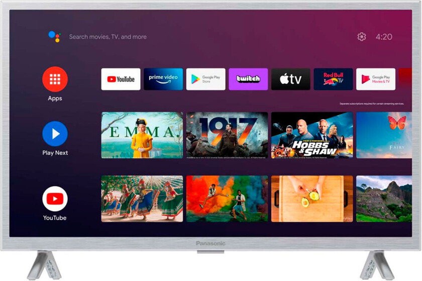 TX-24LSW504S - 24" Diagonalklasse LSW504 Series LED-bakgrunnsbelyst LCD TV - Smart TV - Android TV - 720p 1366 x 768 - HDR - sølv