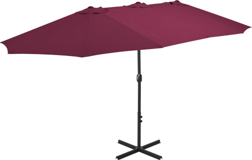 Parasoll med aluminiumsstang 460x270 cm vinrød