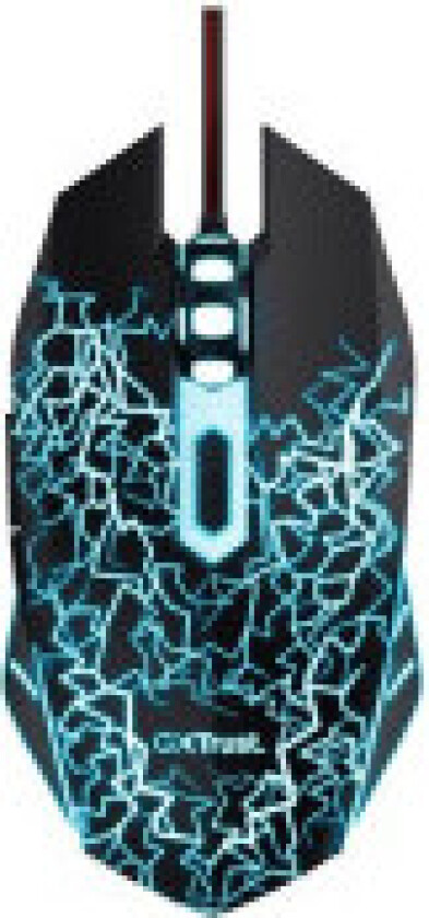 GXT 105 Izza Illuminated - Mus - høyre- og venstrehåndet - optisk - 6 knapper - kablet - USB - svart