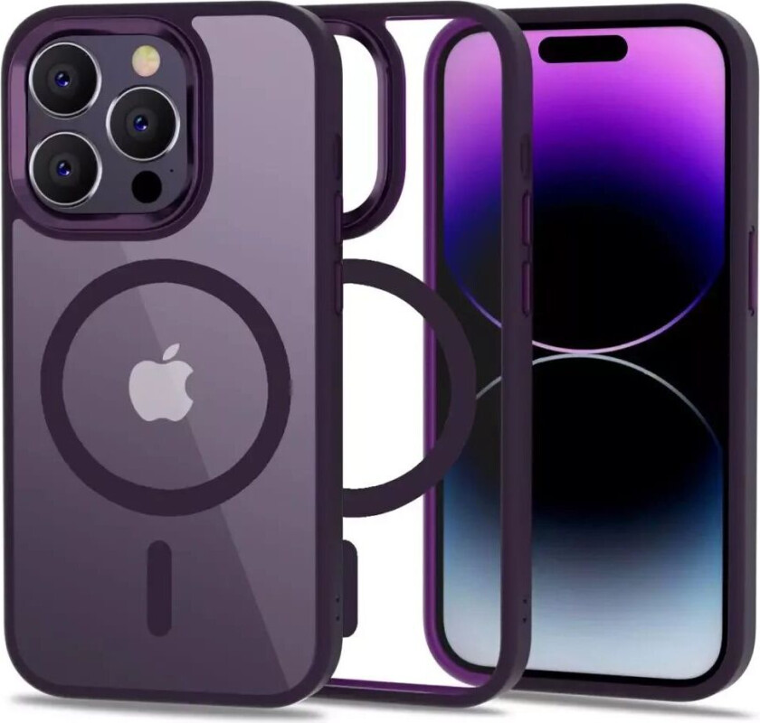 Tech-Protect iPhone 14 Pro Max Tech-Protect Magmat Deksel - MagSafe Kompatibel - Gjennomsiktig / Lilla