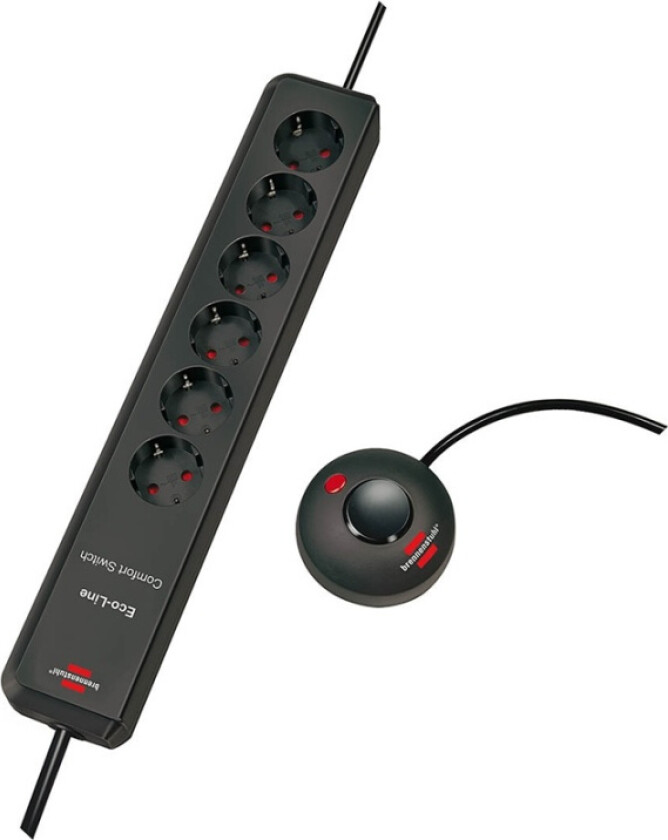 brennenstuhl Eco-Line Comfort Switch - Flerkoplingslist - 3680 watt - utgangskontakter: 6 - 2 m kabel - antrasitt