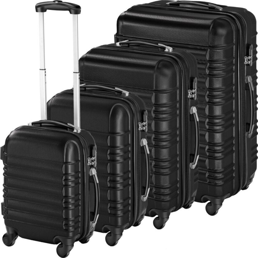 Koffert sett 4 deler hardcase - svart