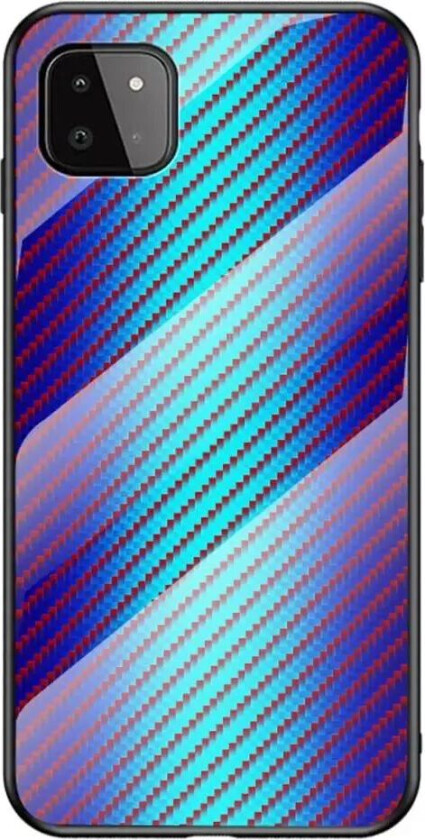 Samsung Galaxy A22 (5G) Deksel med Glassbakside - Blå Carbon