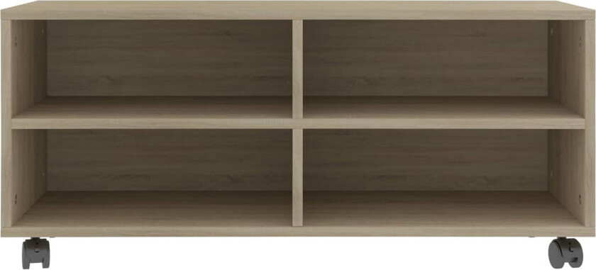 TV-benk med hjul sonoma eik 90x35x35 cm konstruert tre