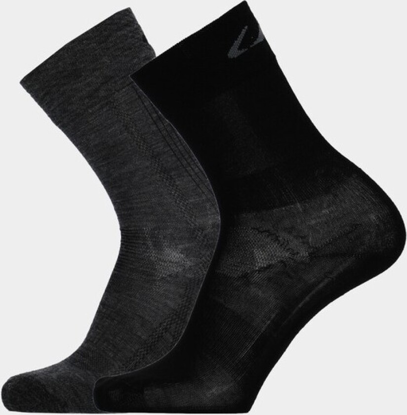Outdoor 2pk, Black/Charcoal Melange, 40-42, Skisokker