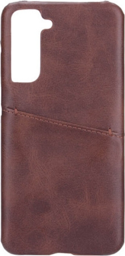 Samsung Galaxy S21 FE (5G) Collection Vegansk Skinn Deksel med Kortlomme - Brun