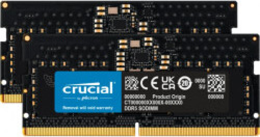 Classic SODIMM DDR5-4800 - 16GB - CL40 - Dual Channel (2 stk) - Svart