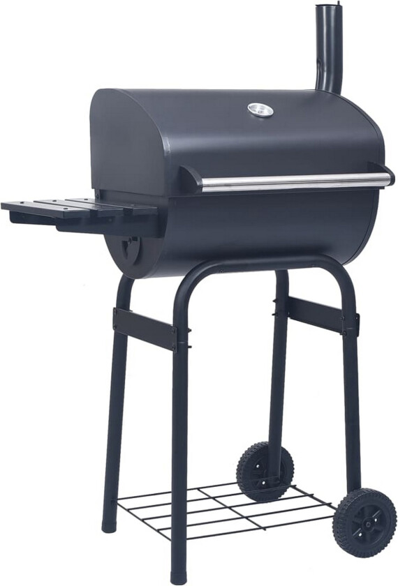 Røykgrill med bunnhylle kull svart