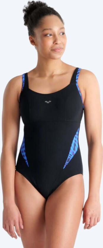 badedrakt med innlegg til damer - Cloe - Svart/lyseblå