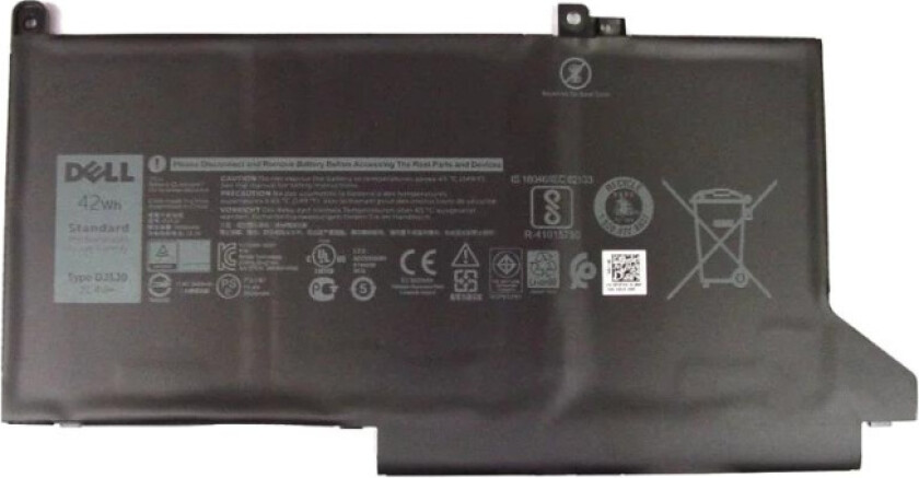 Dell Primary Battery - Kit - batteri til bærbar PC - litiumion - 3-cellers - 42 Wh - for Latitude 7280, 7480