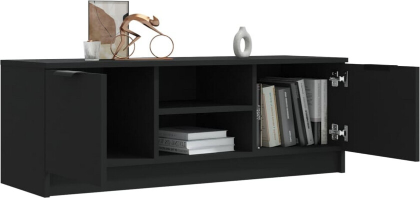 TV-benk svart 102x35x36,5 cm konstruert tre