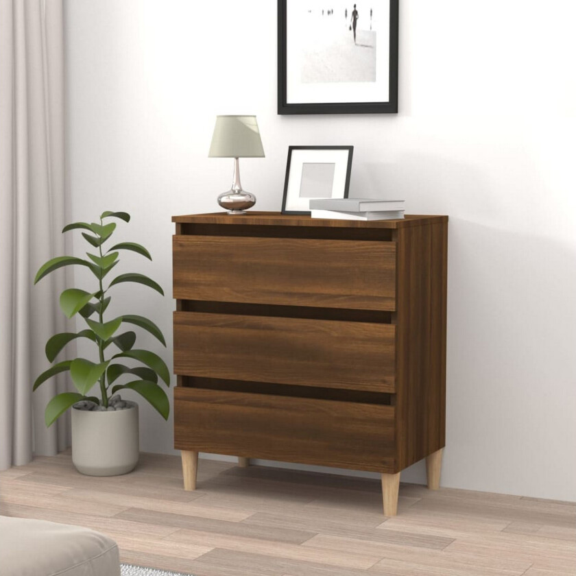 Skjenk brun eik 60x35x69 cm konstruert tre