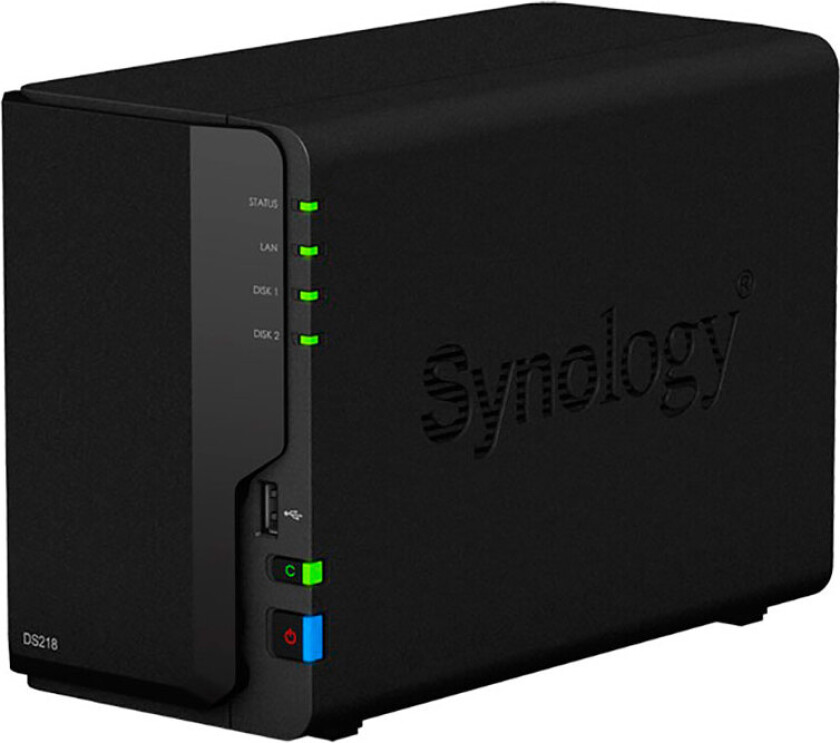Synology Tower NAS DS218 up to 2 HDD/SSD Hot-Swap Realtek Realtek RTD1296 Quad Core Processor frequency 1.4 GHz 2 GB DDR4