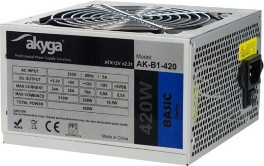 AK-B1-420 - power supply - 420 Watt Strømforsyning (PSU) - 420 Watt - 120 mm - 80 Plus