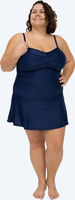 badedrakt med skjørt til damer - Lana - Mørkeblå
