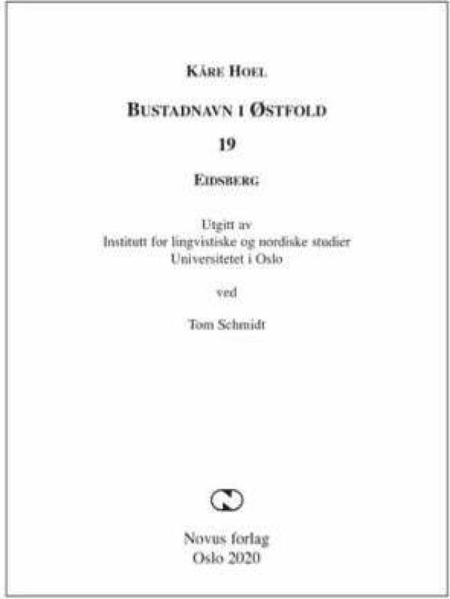 Bustadnavn i Østfold av Kåre Hoel