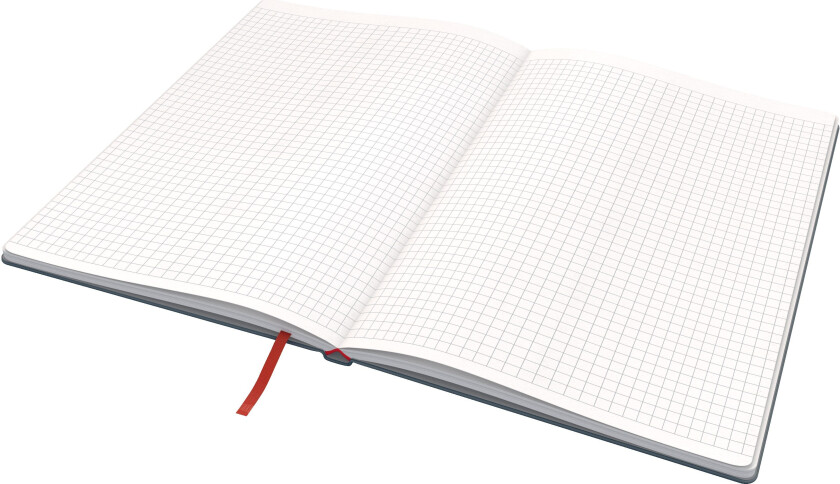 Cosy Soft Touch Notatbok Hardcover stor, ruter, fløyelsgrå