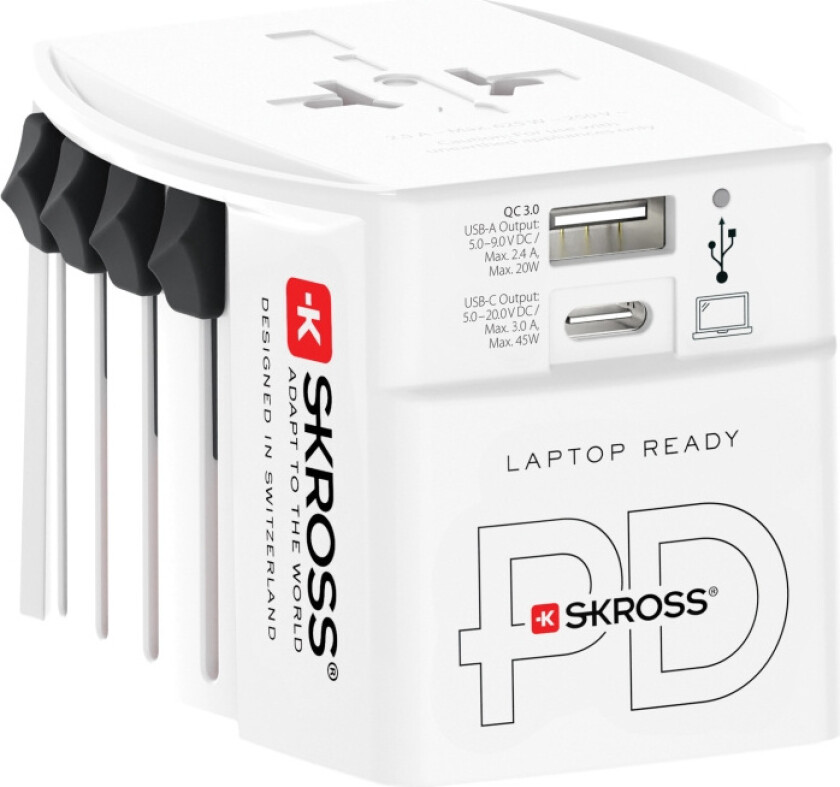 SKROSS World Adapter MUV 1xUSB-C PD 1xUSB-A 45W