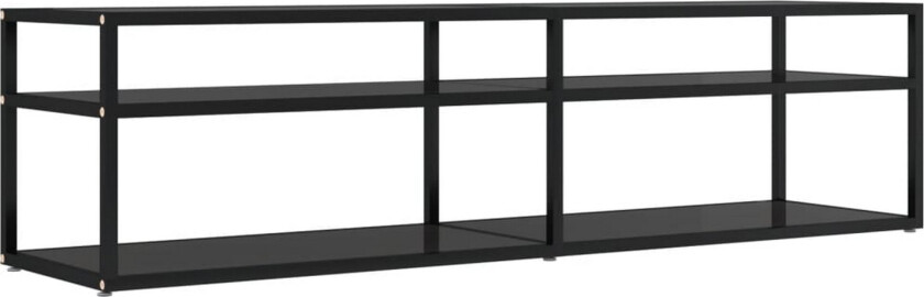 TV-benk svart 160x40x40,5 cm herdet glass
