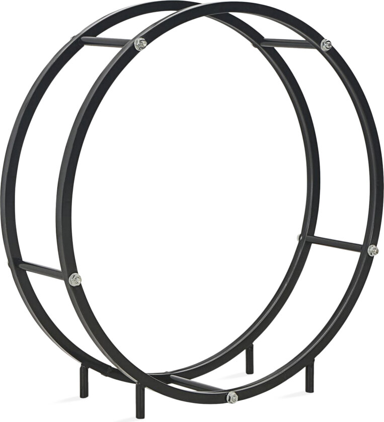 Vedstativ svart 70x20x70 cm stål