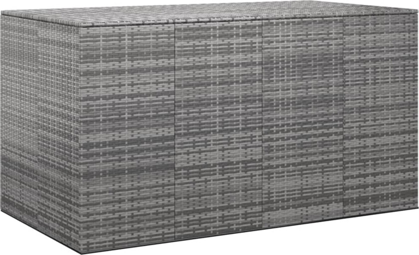 Utendørs putekasse PE-rotting 194x100x103 cm grå