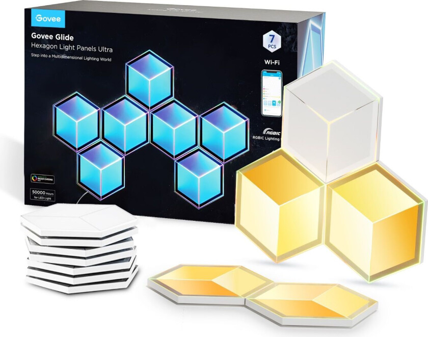 Glide Hexagon Light Panels Ultra 7Pack