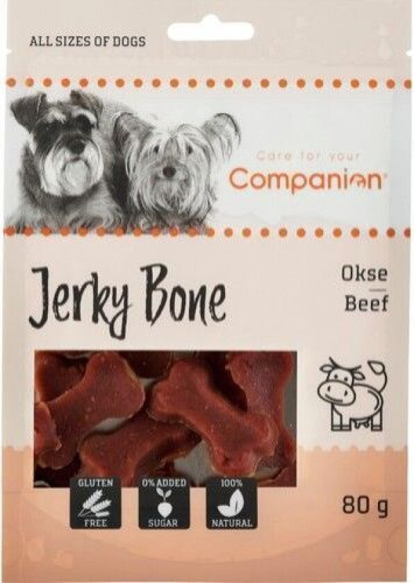 Beef Jerky Bone Godbiter til hund 80 g