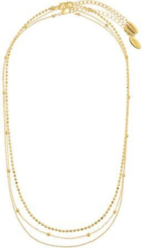 Fine Ball Chain 3-Row Necklace - Pale Gold One Size