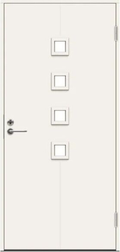 Opus Quattro ytterdør med glass 90x210 cm høyrehengslet