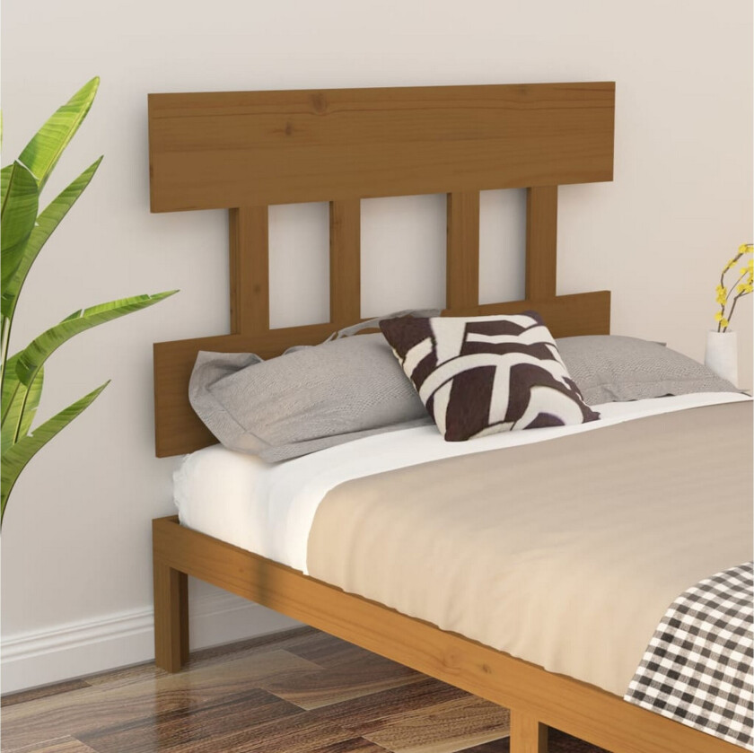 Sengegavl honningbrun 103,5x3x81 cm heltre furu