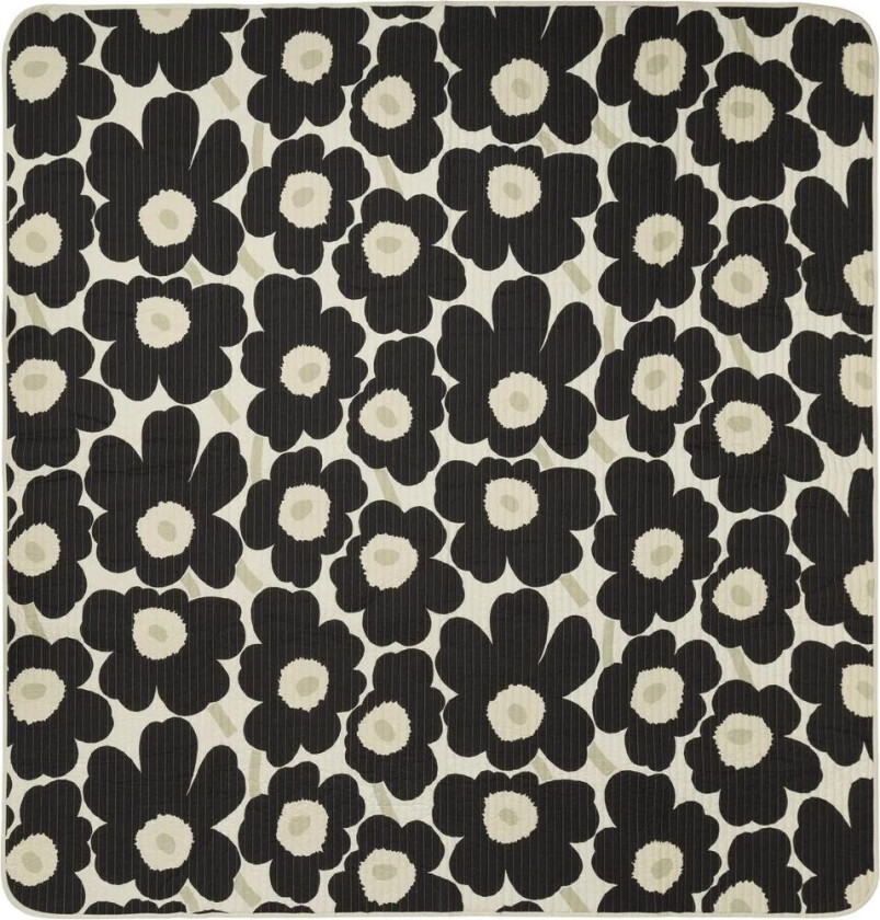 Unikko sengeteppe 260x260 cm Charcoal-sand