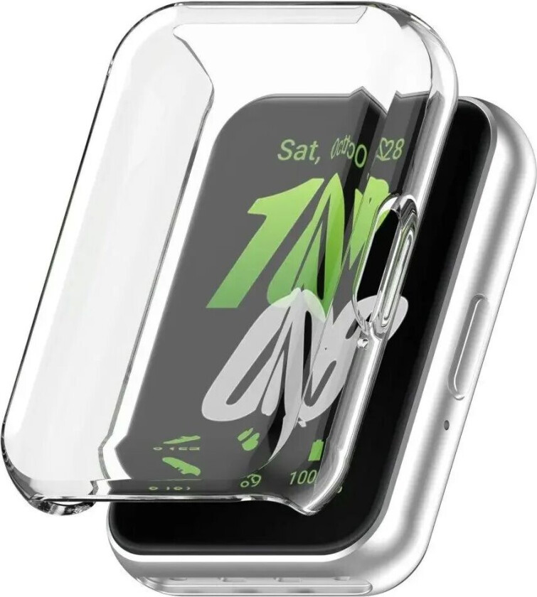 Samsung Galaxy Fit3 Fleksibelt Plast Deksel m. Innebygd Skjermbeskyttelse - Gjennomsiktig