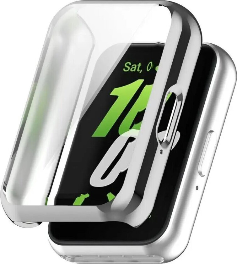 Samsung Galaxy Fit3 Deksel i Plast m. Innebygd Skjermbeskytter - Sølv