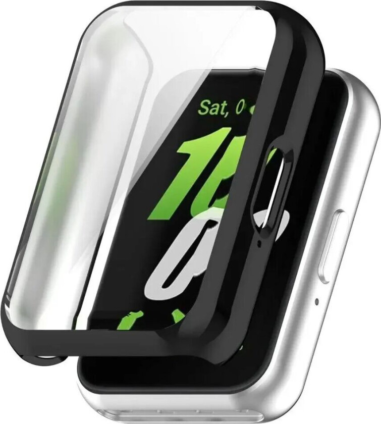 Samsung Galaxy Fit3 Deksel i Plast m. Innebygd Skjermbeskytter - Svart
