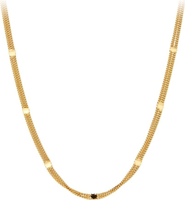 Agnes Forgylt Sølv Halskjede N-720-GP