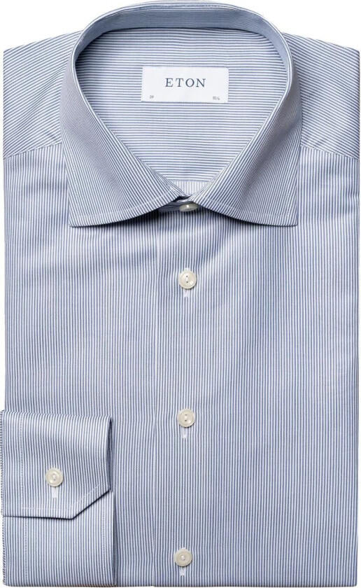 Fine Stripe Signature Twill Shirt Skjorte Stripet Mørkeblå  male 43