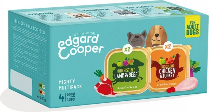 Edgard & Cooper Dog Adult Multipack Lam & Kylling 4x300g