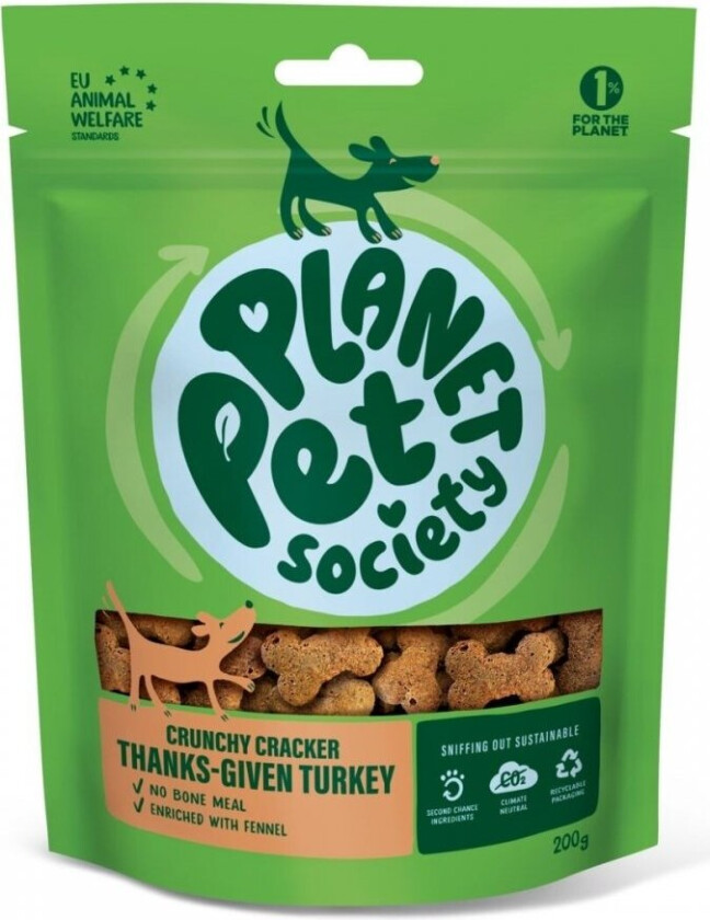 Planet Pet Society Dog Hundegodteri Kalkun 200 g