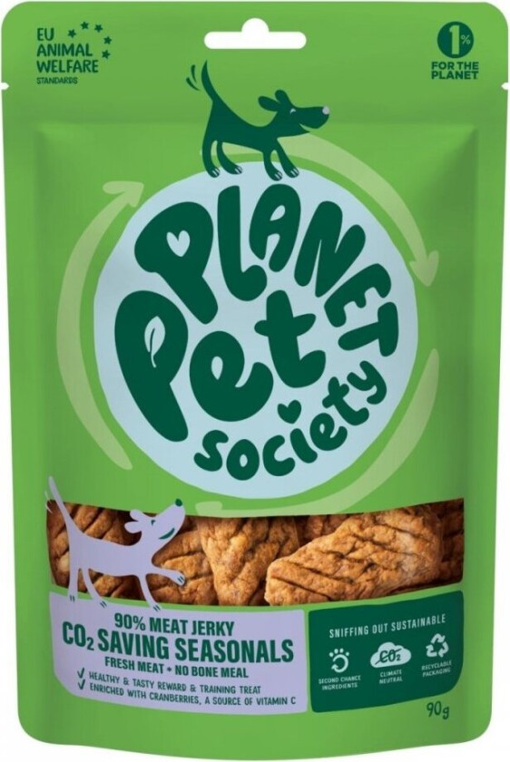 Planet Pet Society Dog Jerky Hundegodteri Gris 90 g