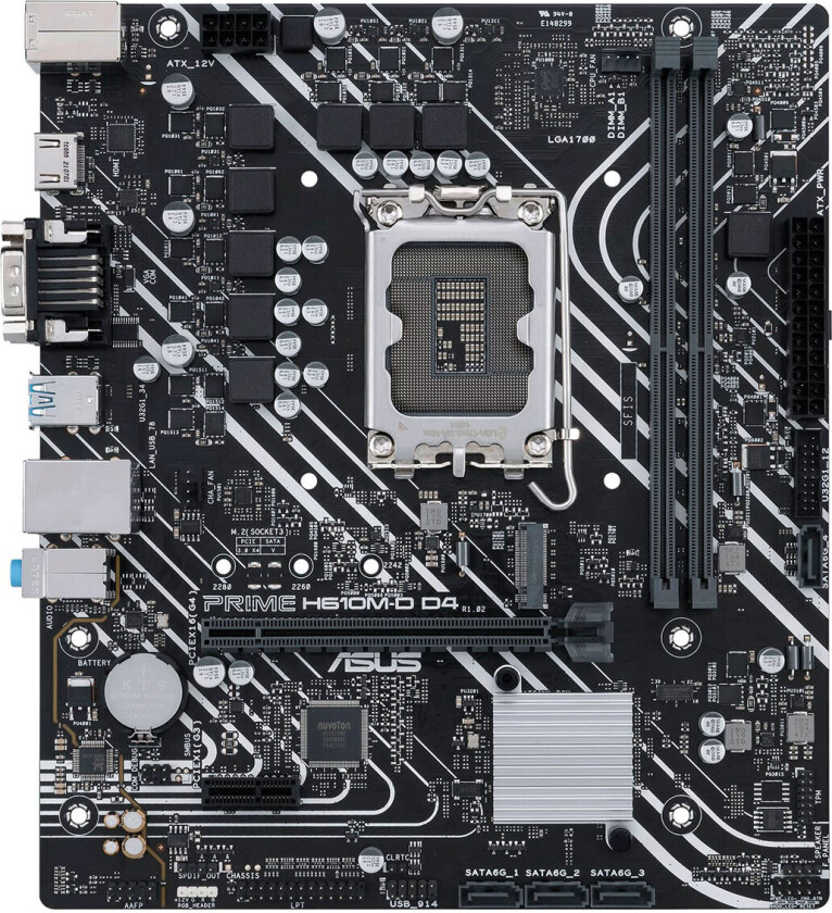 PRIME H610M-D D4 Hovedkort - Intel H610 - Intel LGA1700 socket - DDR4 RAM - Micro-ATX