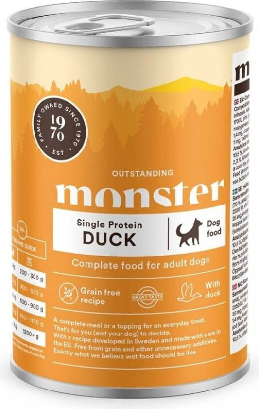Monster Dog Adult Single Protein Duck 400 g